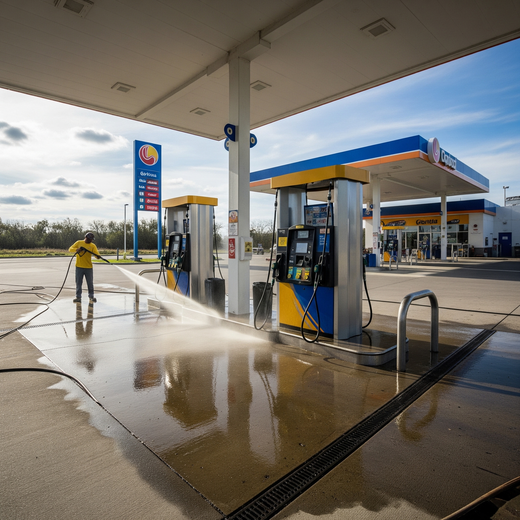 Gas Station Cleaning